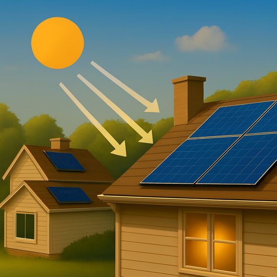 Como a inclinação e orientação do telhado afetam a produção de energia solar
